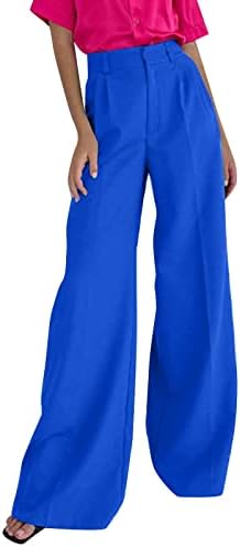 Wocachi ženska ležerna ravna noga s visokim nogama s visokim strukom dolje duge hlače labave fit bootcut uredske radne hlače hlače