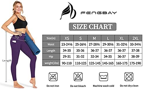 Fengbay visoki struk joga hlače, džepne joge hlače za kontrolu trbuha Trgovina trčanja 4 puta rastezljiva joga gamaša