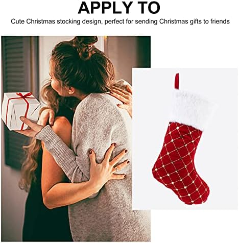 1pc Božićni bomboni kolačići poklon vrećica za čarape viseći dekor božićna poklon vrećica u obliku čarape