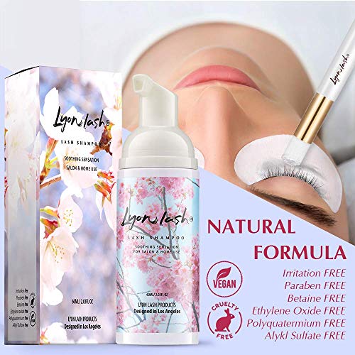 Šampon za produženje trepavica-pjena za pranje lica / nježna formula za osjetljive osobe / bez parabena i sulfata / uklanja šminku
