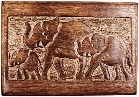 Spremite Indya drvenu kutiju za sitnice s ručno isklesanim motivom slona