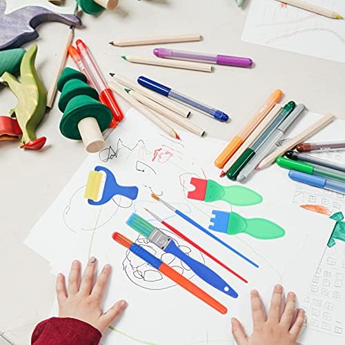 Kisangel Kids odijelo 1 set četkice za boju postavljene za djecu rano učenje spužve četkice prijenosni kompleti za crtanje za diy art