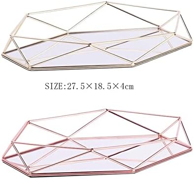 Ganfanren trodimenzionalna ladica za skladištenje kovanog željeza nordijska minimalistički ružičasti dno šesterokutna ladica ukras