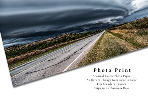 Storm Fotografija Print Slika Supercell grmljavine preko autoceste u blizini planina Wichita u Oklahomi Sky Wall Art Nature Decor 4x6