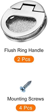 Metallixity Flush prsten za ručke za izvlačenje 2pcs, legura od legure cink -a povucite zasun s vijcima - za klizna vrata ladice, tamno