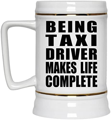 Dizajnsify biti taksi vozač čini život dovršen, piv od 22 oz, piva, keramička šalica s ručicom za zamrzivač, pokloni za rođendansku