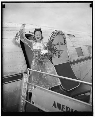 PovijesneFindings Foto: Hollywood Starlet stiže, Nacionalni tjedan zračne pošte, Marion Weldon, Airplanes, 1938 1