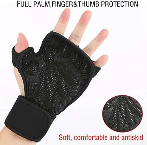 Rukavice za dizanje utega s ugrađenim jastučićima za zglobove za muškarce i žene, potpuna zaštita dlanova, rukavice za vježbanje s