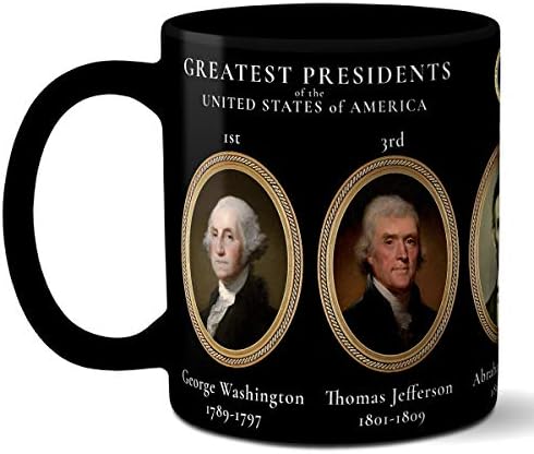 Predsjednik Donald Trump Mug 2017-2024 -GRETEST predsjednici Sjedinjenih Država-Make America Great, predsjednički pečat + Washington-Jefferson-Lincoln-Reagan,