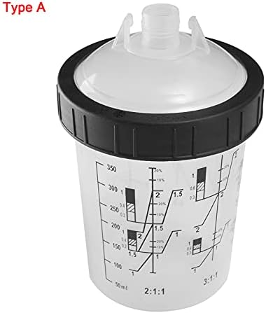 Aislor Automotive Spray Cup System System Tvrda šalica i ovratnik - Set od 4 kapka za jednokratnu upotrebu i obloge Tip A 350ML