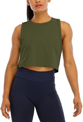 Hioinieiy ženske usjevne vrhove vrhovi vrhovi labavi rukav obrezani mišići otvorene bočne košulje teretane za vježbanje joge majice
