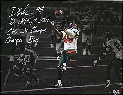 Devin White Tampa Bay Buccaneers Super Bowl LV Champions Autografirano 16 x 20 presretanje fotografije reflektora s više natpisa -