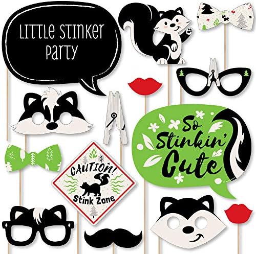 Velika točka sreće Little Stinker - Woodland Skunk dječji tuš ili rođendanska zabava Photo Booth Rection Kit - 20 brojanja
