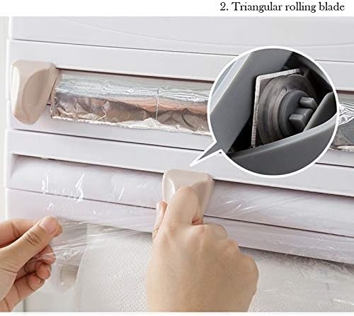 Zxdsfc 3 u 1 zidni montirani papirnati ručnik držač salvete u salvetu kutija za dozator filmova aluminijska folija rezač roštilja umak
