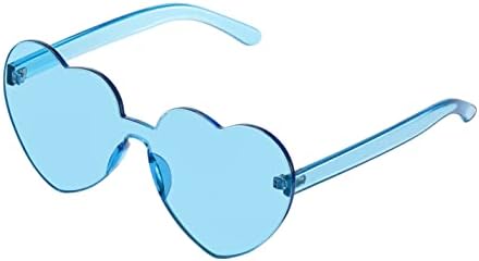 Sunčane naočale za žene bez okvira, karamel prozirne sunčane naočale u obliku srca, šarene naočale za modne djevojke za zabavu