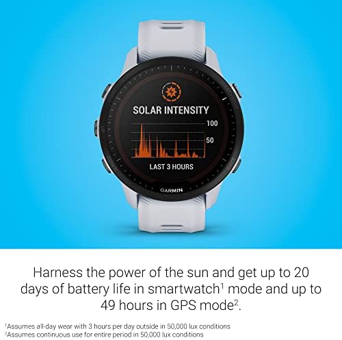 Garmin Forerunner® 955 Solar, pametni sat za rada sa GPS i mogućnost punjenja iz solarne baterije, Whitestone &HRM-Pro, u prsima remen