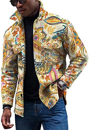 WCJLHA jakna za muškarce, 3D digitalni ispis Cardigan Outdoor Wind Effian otporan na burni kazneni kaput plus Veličina labavi tipka