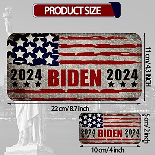 3 Reflektirajuća magneta američke zastave, 2024 Biden Car Magnets različitih veličina, SUV kamioni ili motocikli - 8,6 x 4,3 inča i