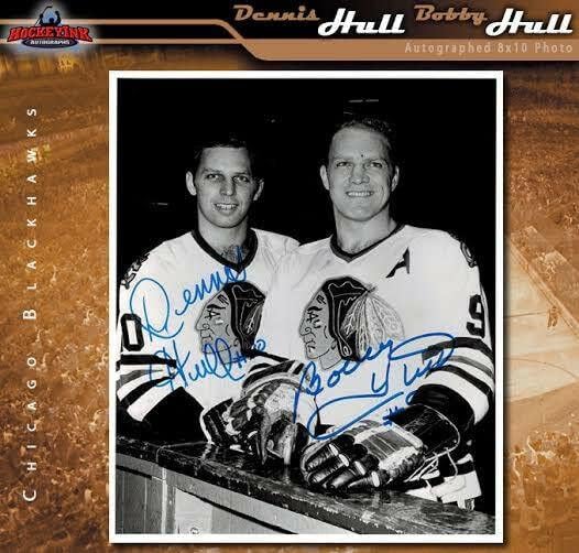 Dennis Hull i Bobby Hull Autografirani Chicago Blackhawks 8x10 Fotografija - 70353 - Autografirane NHL fotografije