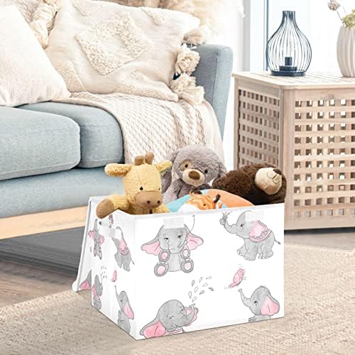 Slonovi za odlaganje kanti s poklopcima za organiziranje poklopnih kanti za skladištenje kuće s ručkama Oxford Cloth Cube kutija za