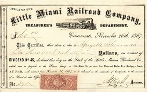 Little Miami Railroad Co. - Obveznice različitih apoena