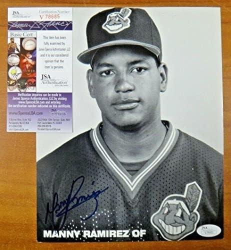 Manny Ramirez potpisao rookie godinu 7.5 x 9.5 Fotografija JSA CoA - Autografirane MLB fotografije
