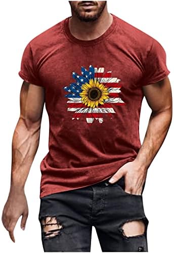 4. srpnja Košulje za muškarce Patriotske košulje vrhovi Star prugasti suncokretovi Vijeć grafički tee ljetni kratki rukavi majice