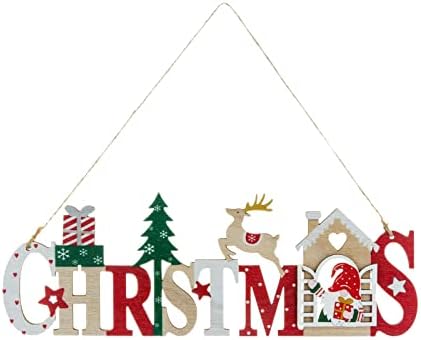 Božićne minijature vijenac božićni ukrasi drveni slova znak privjesak božićni doček vrata broja vrata viseći drveni znak privjesak