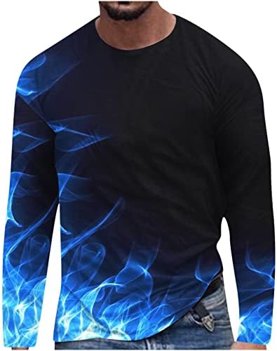 Muške sportske majice s digitalnim tiskom od 3 inča pulover s okruglim vratom s dugim rukavima fitness bluza širokog kroja udobni vrhovi