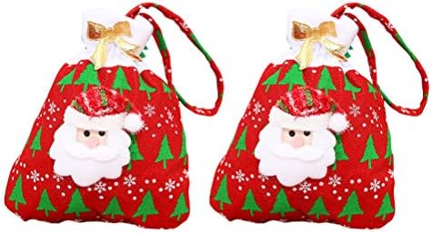 UPKOCH2pcs Božićno torba-тоут za čokolade, torba za tretira, poklon torba Djeda Mraza, torba na pertla za Božićni domjenak