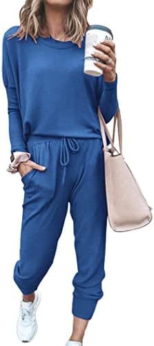 Dvodijelno žensko odijelo, pulover s okruglim vratom i dugim rukavima, vrhovi i sportske hlače