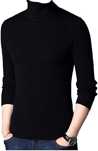 Muški džemperi za kornjače za turtleneck Osnovni pleteni termički tanak džemper debeli čvrsti dugi rukavi tople majice pulover vrhovi