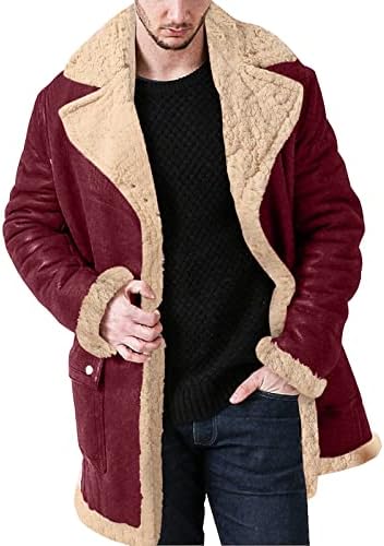 Muškarci plus veličina zimskih zatvarača kaputa krak ovratnik dugih rukava podstavljena kožna jakna Vintage muški kožni kaputi veliki