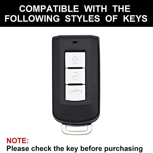 SK Custom Black TPU Gold Edge Smart Key FOB zaštitni poklopac kompatibilan s Mitsubishi Lancer Mirage Outlander Sport bez ključa unos